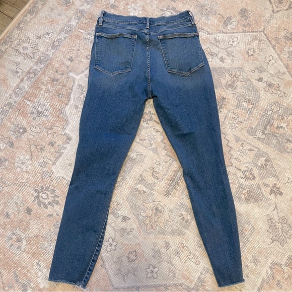 FRAME Le High Ripped High Waist Raw Hem Crop Skinny Jeans - Picture 12 of 14